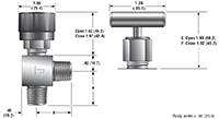 Angle SN6 Series Needle Valves - dimensions