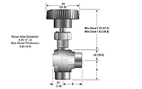 Angle V2 Series Needle Valves - dimensions