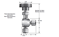 Angle V4 Series Needle Valves - dimensions