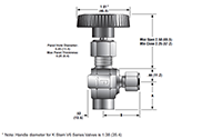 Angle V6 Series Needle Valves - dimensions