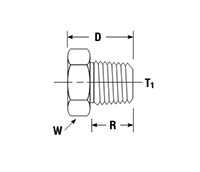 BSP Taper Male Hex Pipe Plug - dimensions