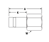 BSPP Female Gauge Adapter - dimensions