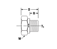 BSPP Parallel Male  Hex Pipe Plug - dimensions