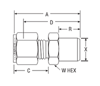 Buttweld Connector for fractional tube – dimensions