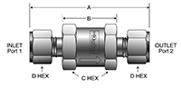 C Series Check Valves - dimensions