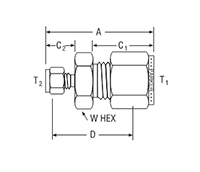 Column End Fitting - (without Frit) for fractional tube – dimensions