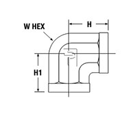 Female Elbow FE - dimensions