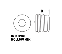 Hollow Hex Plug PHH - dimensions