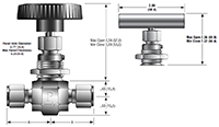 In-Line NP6 Series Needle Valves - dimensions