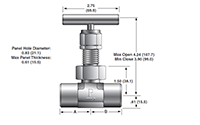 In-Line U12 Series Needle Valves - dimensions