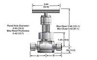 In-Line U6 Series Needle Valves - dimensions