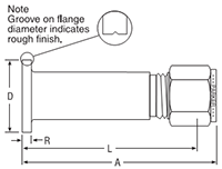 Lapped Joint Tube Adapters for metric tube - dimensions