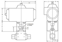 MAB Series Actuators -  Pneumatic - dimensions