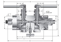 MADBB Series Double Block & Bleed Ball Valve - dimensions