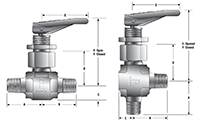 Manual Toggle Valves – dimensions