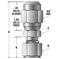 PG Series Purge Relief Valves - dimensions