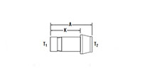 Port Connector for metric tube - dimensions