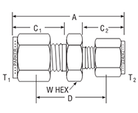 Reducing Union for fractional tube - dimensions