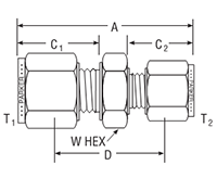 Reducing Union for metric tube - dimensions