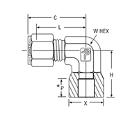 Socket Weld Elbow for fractional tube – dimensions