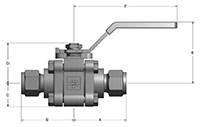 Swing-Out (SWB) Series Ball Valves - dimensions