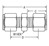 Union for fractional tube - dimensions