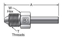 X41HT7 High Pressure C&T to MPI™ Tube Stub - dimensions