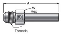 XHT7 37° Flare to MPI™ Tube Stub - dimensions