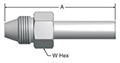 44HT7 X44 Male by MPI™ Tube Stub - dimensions