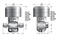 Actuated Toggle Valves - dimensions