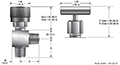 Angle SN6 Series Needle Valves - dimensions