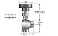 Angle V2 Series Needle Valves - dimensions