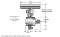 Angle V8 Series Needle Valves - dimensions