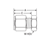 Cap for fractional tube – dimensions