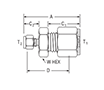 Column End Fitting - (without Frit) for fractional tube – dimensions