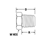 Hex Head Plug PH - dimensions