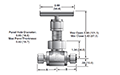 In-Line U6 Series Needle Valves - dimensions