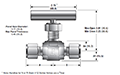 In-Line V12 Series Needle Valves - dimensions