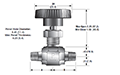 In-Line V2 Series Needle Valves - dimensions