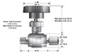 In-Line V4 Series Needle Valves - dimensions