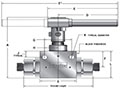 MAB MPI™ Series 2 Way Ball Valves - dimensions