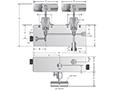 MADBN Series Double Block and Bleed Needle Valves - dimensions