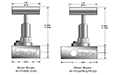 PV Series Rising Stem Plug Valves - dimensions