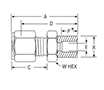 Socket Weld Connector for fractional tube – dimensions