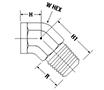 Street Elbow 45° SVE - dimensions