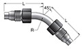 T7NBT7 45° MPI™ Tube Stub Elbow - dimensions