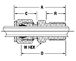 Thermocouple Connector for fractional tube - dimensions