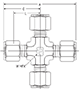 Union Cross for fractional tube - dimensions