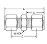 Union for metric tube - dimensions