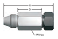 X44HBMP7 X44 Male by MPI™ Connector - dimensions